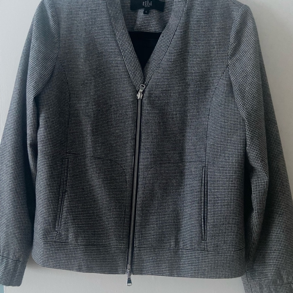 Tibi Wool Cropped Zip-Up Jacket - Picture 4 of 6